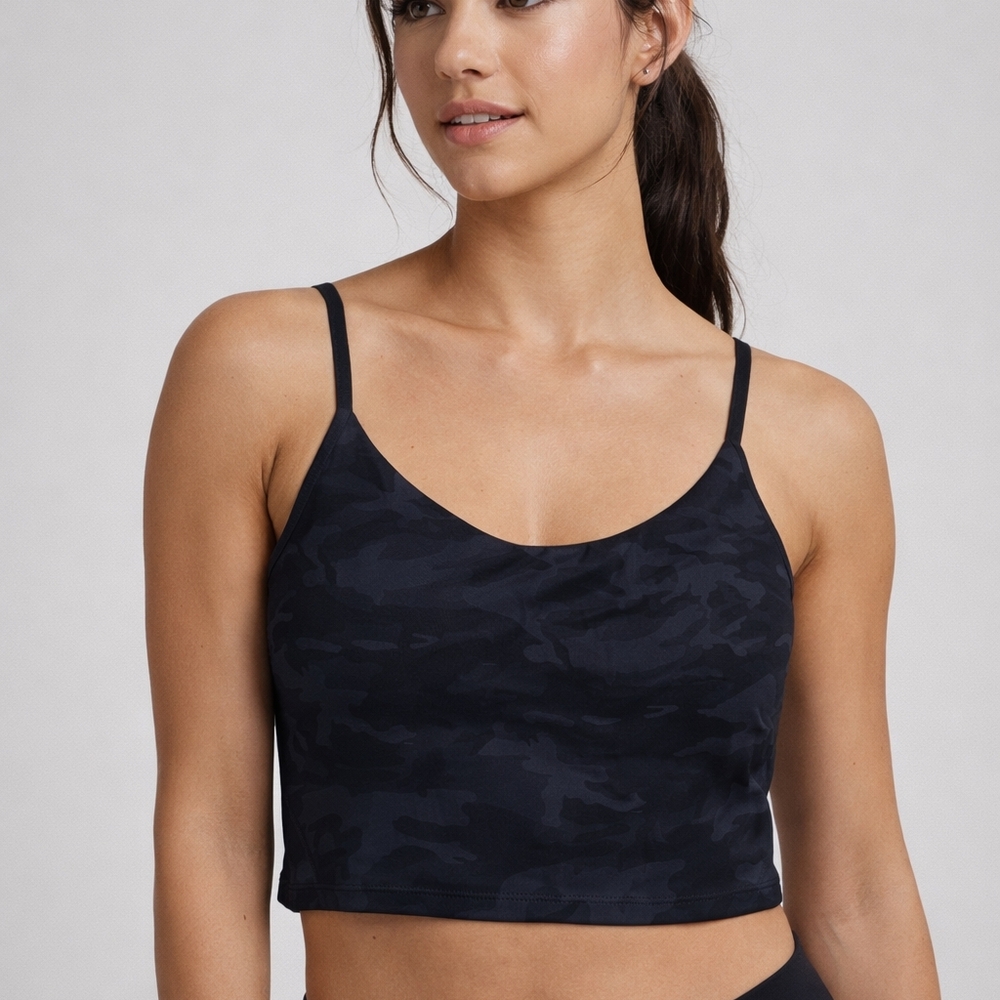 🔥Black‎ Camo Vneck Sports Bra Size Medium